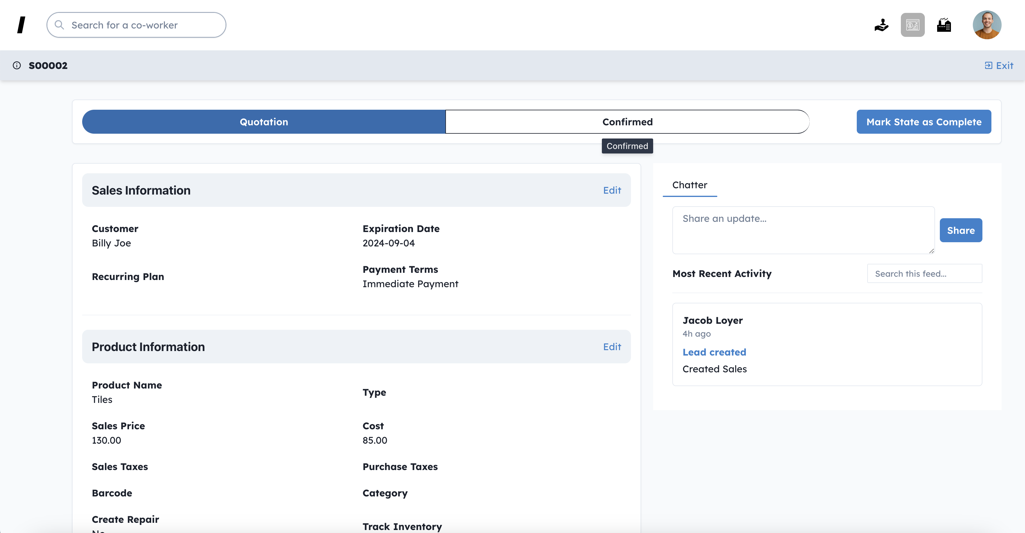 Sales software for InnovateX Picture of Pipeline